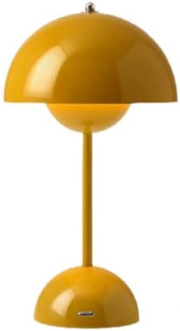 Modern Flowerpot Table Lamp, 3 Colors Dimmable Bedside Night Lamp, Cordless Touch Button Rechargeable Desk Lamp, Nordic Minimalist Mushroom Table Lamp for Bedroom Living Room Restaurant Bar