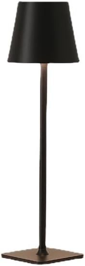 White cordless desk lamp, 1200mAh battery powered desk lamp, 3W touch rechargeable battery desk lamp 3000k warm white light, IP54 indoor/outdoor desk lamp (BLACK)