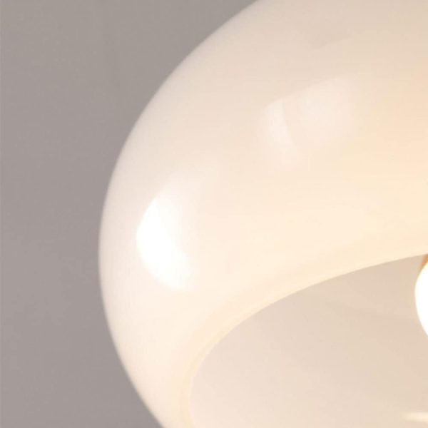 Nordic Vintage Ceiling Light Fixture Denmark Mid Century Modern Nostalgia Semi Flush Mount Ceiling Light with Orange White Glass Shade for Restaurant Cafe Loft Bedroom Hallway 10.6inch