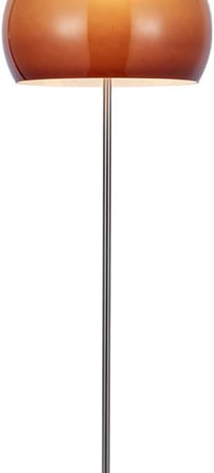 Mushroom Floor Lamps Glass Tall Standing Lamp Mushroom Lamp Mid Century Modern Floor Lamp Living Room Chrome Floor lamp with Orange Dome Glass Shade Home Decor Floor Lamp Bedroom