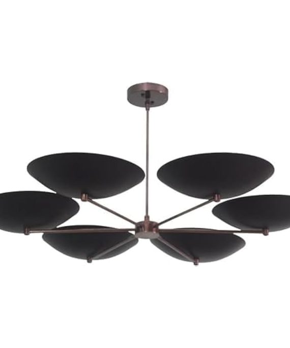 6 Light Dome Style Modern Brass Chandelier Light Fixture Sputnik lamp Pendent Ceiling Fixture
