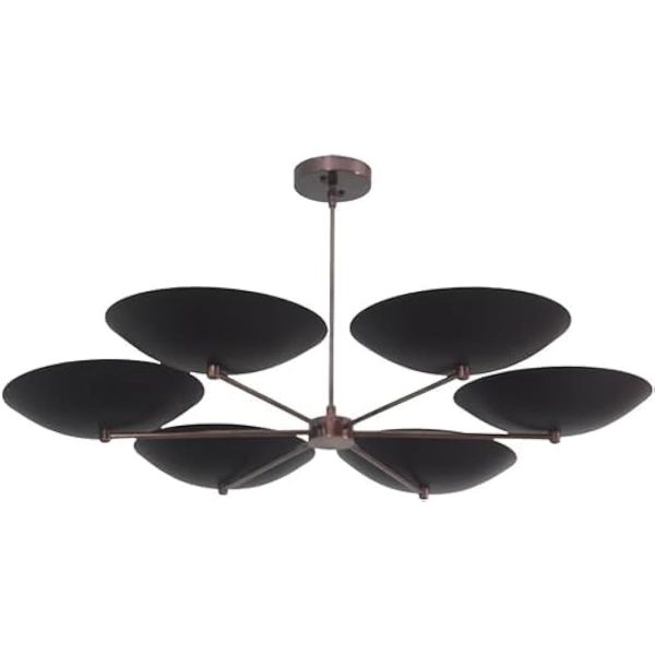 6 Light Dome Style Modern Brass Chandelier Light Fixture Sputnik lamp Pendent Ceiling Fixture