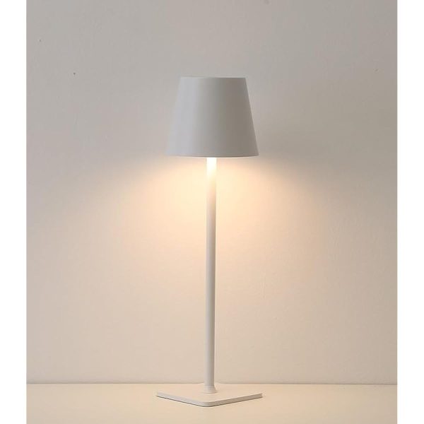 White cordless desk lamp, 1200mAh battery powered desk lamp, 3W touch rechargeable battery desk lamp 3000k warm white light, IP54 indoor/outdoor desk lamp (BLACK)