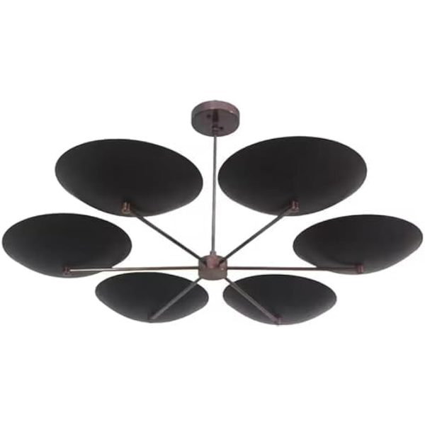 6 Light Dome Style Modern Brass Chandelier Light Fixture Sputnik lamp Pendent Ceiling Fixture