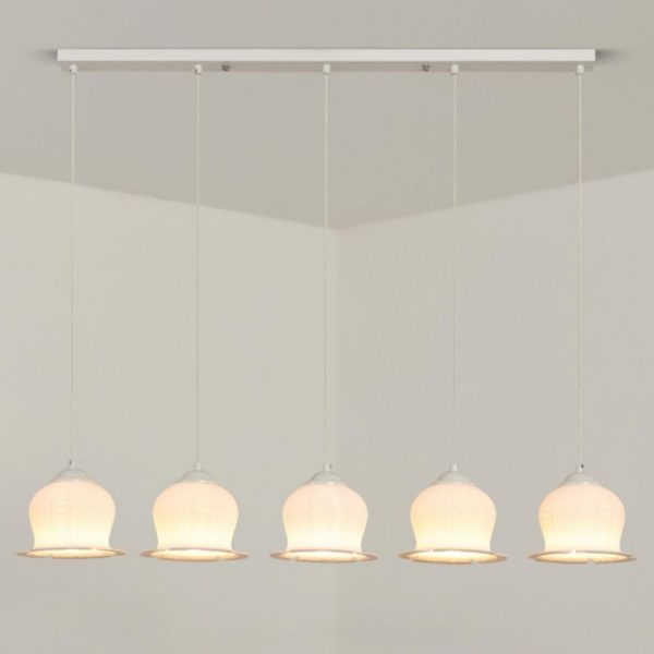 Modern Pendant Lighting White Chandelier Nordic Hanging Lamp for Kitchen Island, Hanging Light Fixture In Flower-shape Dining Room Chandelier Restaurant Ceiling Lamps Star of Light