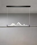 Modern White Linear Chandelier for Dining Room Dimming LED Ceiling Pendant Light Gold Long Strip Hanging Lamp Minimalism Black Long Pendant Lamp for Kitchen Island Office Living Room Bedroom (C To