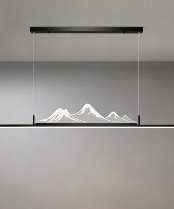 Modern White Linear Chandelier for Dining Room Dimming LED Ceiling Pendant Light Gold Long Strip Hanging Lamp Minimalism Black Long Pendant Lamp for Kitchen Island Office Living Room Bedroom (C To
