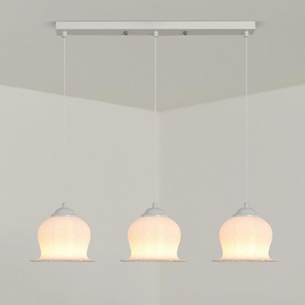 Modern Pendant Lighting White Chandelier Nordic Hanging Lamp for Kitchen Island, Hanging Light Fixture In Flower-shape Dining Room Chandelier Restaurant Ceiling Lamps Star of Light