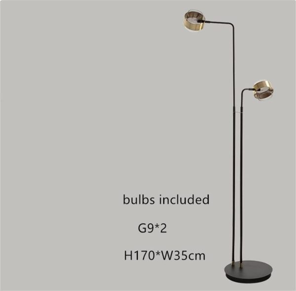 Floor Light Standing Lamp Postmodern Floor Lamp Minimalist Creative Double Head Living Room Sofa Floor Lamp Bedroom Study Room Standing Light Floor Lamp Standing Light