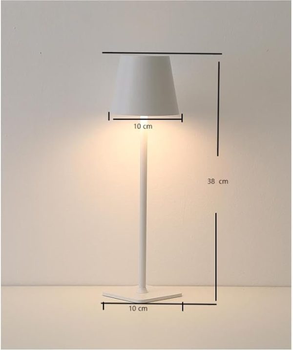 White cordless desk lamp, 1200mAh battery powered desk lamp, 3W touch rechargeable battery desk lamp 3000k warm white light, IP54 indoor/outdoor desk lamp (BLACK)