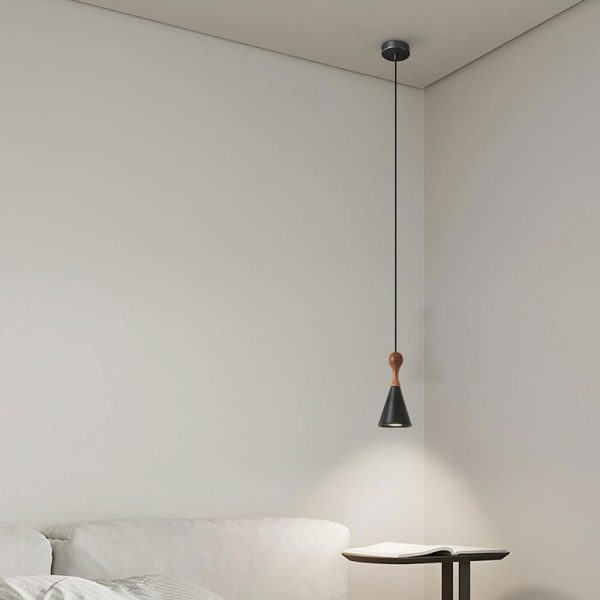Luxury All-Copper Pendant Lamp?? Bedroom Bedside Small Chandelier, Creative And Simple Nordic Walnut Brass Pendant Light?? Restaurant Kitchen Island Ceiling Hanging Lamp (Color : B)