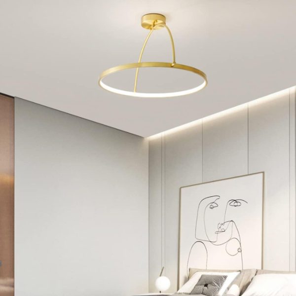 45W Creative Modern LED Ceiling Chandeliers White Light 6000k Ceiling Lamp Contemporary Flower Ceiling Light Fixtures for Dining Room Kitchen Office, Gold, White Anniversary