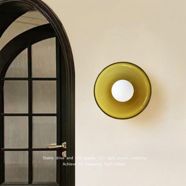 Mid Century Cream Ceiling Light Nordic Glass Ceiling Lamps And Wall Lamp Semi Flush Mount Ceiling Light With Glass Lampshade Home Decor Wall Mount Lamp Ceiling Light Fixtures For Bedroom Hallw