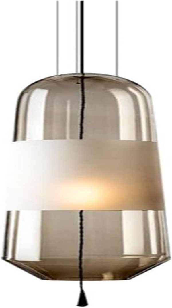 Chandelier Glass Pendant Light Island Lighting Fixture Ceiling Hanging Lamp,Dining Table Bedroom Bedside Suspended Lights Indoor Mini Chandelier,E14 Socket(Color:Gray)