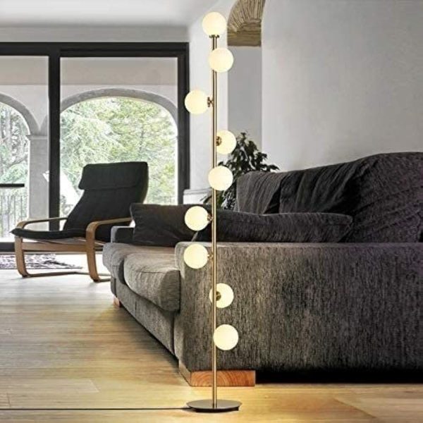 Floor Light Standing Lamp Modern Floor Lamp Creative LED Floor Light Grape Gold Color 9 Head Standing Lamp Livingroom Bedroom Stand Light Floor Lamp Standing Light