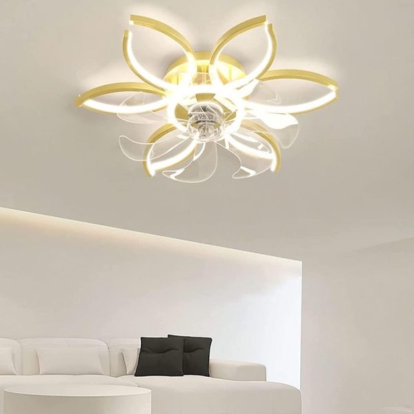 Ceiling Fan with Light and Remote Control??Silent Ceiling Light with Reversible Dc Fan for Bedroom Living Room??Led Dimmable Chandelier Ceiling Fan [Energy Efficiency Class A ++]