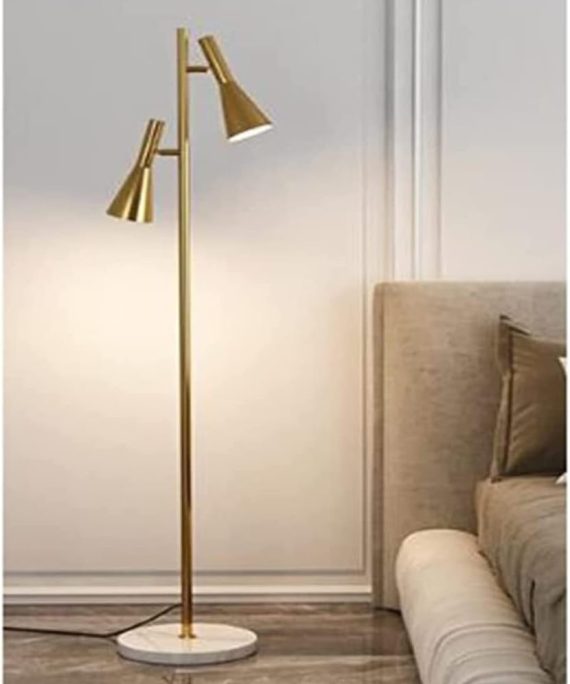 Floor Light Standing Lamp Adjustable LED Floor Lamp Home Living Room Bedroom Study Decoration Marble Base Standing Light Floor Lamp Standing Light (Color : Gold, Size : 27 * 154cm)