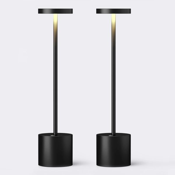 Cordless Rechargeable LED Table Lamp, 13.5 inches Modern Portable Desk Lamps 3 Levels Brightness, 6000 mAh Battery Powered Table Light for Bar Restaurant Dining Table Lamp