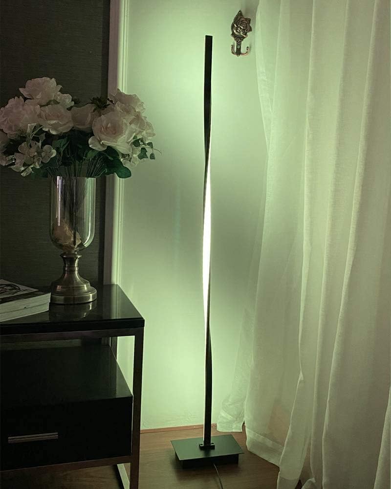 RGB Floor Lamp, Minimalist Floor Lamp, Aluminum Alloy Spiral Standing Lamp with Remote Control, Color Changing Light for Living Room Decor, Bar Atmosphere Lamp for Party (RGB)