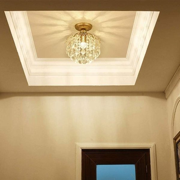 Modern Luxury Crystal Ceiling Pendant Chandeliers Light, American Industrial Edison E27 Kitchen Flush Mount Hanging Lights, Glass Fixture Decor,for Bedroom, Living Room, Dining Room