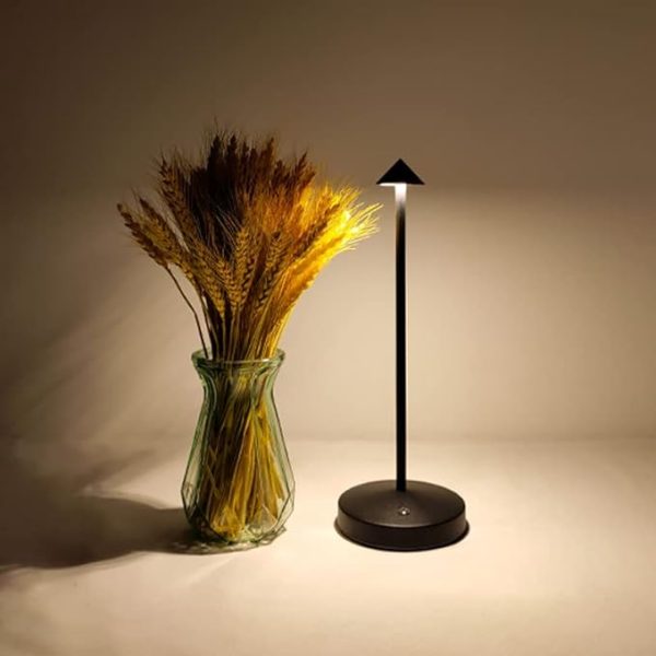 Cordless Table Lamp,Modern Black Battery Operated Table lamp,Portable LED Touch 2 Levels Brightness Dimmable Bar Lamp,Battery Powered Lamp for Bars,Restaurant,Living Room