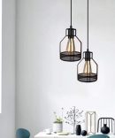 Stylish Ceiling Wall Pendant Light Magical Lights Chandelier Lamp Retro Chandelier 3 Lights Industrial Style Nest Cage Lighting E27 Kitchen Living Room Dining Bedroom, Black, Beautif Modern Vintage Li