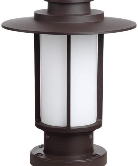 LED Courtyard Lighting Fixture Outdoor Post Lantern, Exterior Post Light Fixture with Glass Gate Light Column Headlight Courtyard Lamp