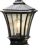 Outdoor Aluminum Landscape Lighting Fixture Rustic Country Pillar Pole Lamp Fashion Villa Courtyard Patio Porch Landscape Streetlight Entrance Garden Entrance Column Light Comfortable