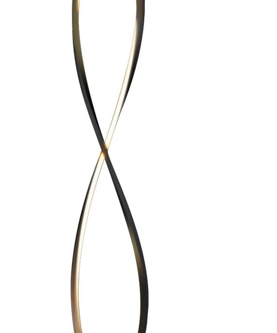 Floor Lamp, Bright Tall Lamp for Offices, Modern LED Spiral Lamp for Living Rooms, Dimmable Standing Lamp with Sturdy Base for Bedroom Reading, Great Living Room Decor - Black