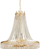 Crystal Chandelier??Recessed Ceiling Lamp for Foyer Entrance Hall Living Room Dining Room Bedroom Hallway L 24'' X H 30'' ??French Empire Chandelier(Color : Gold)