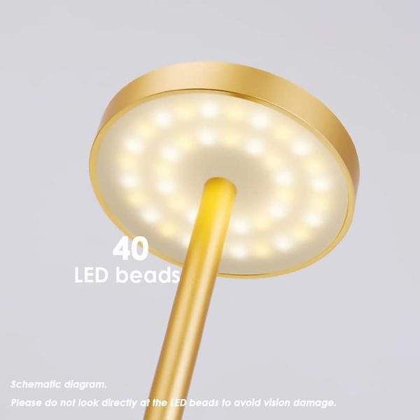 Cordless Rechargeable LED Table Lamp, 13.5 inches Modern Portable Desk Lamps 3 Levels Brightness, 6000 mAh Battery Powered Table Light for Bar Restaurant Dining Table Lamp