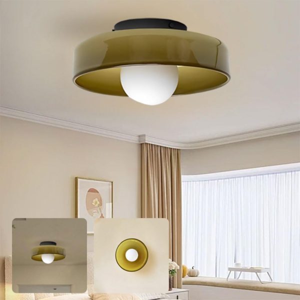 Mid Century Cream Ceiling Light Nordic Glass Ceiling Lamps And Wall Lamp Semi Flush Mount Ceiling Light With Glass Lampshade Home Decor Wall Mount Lamp Ceiling Light Fixtures For Bedroom Hallw