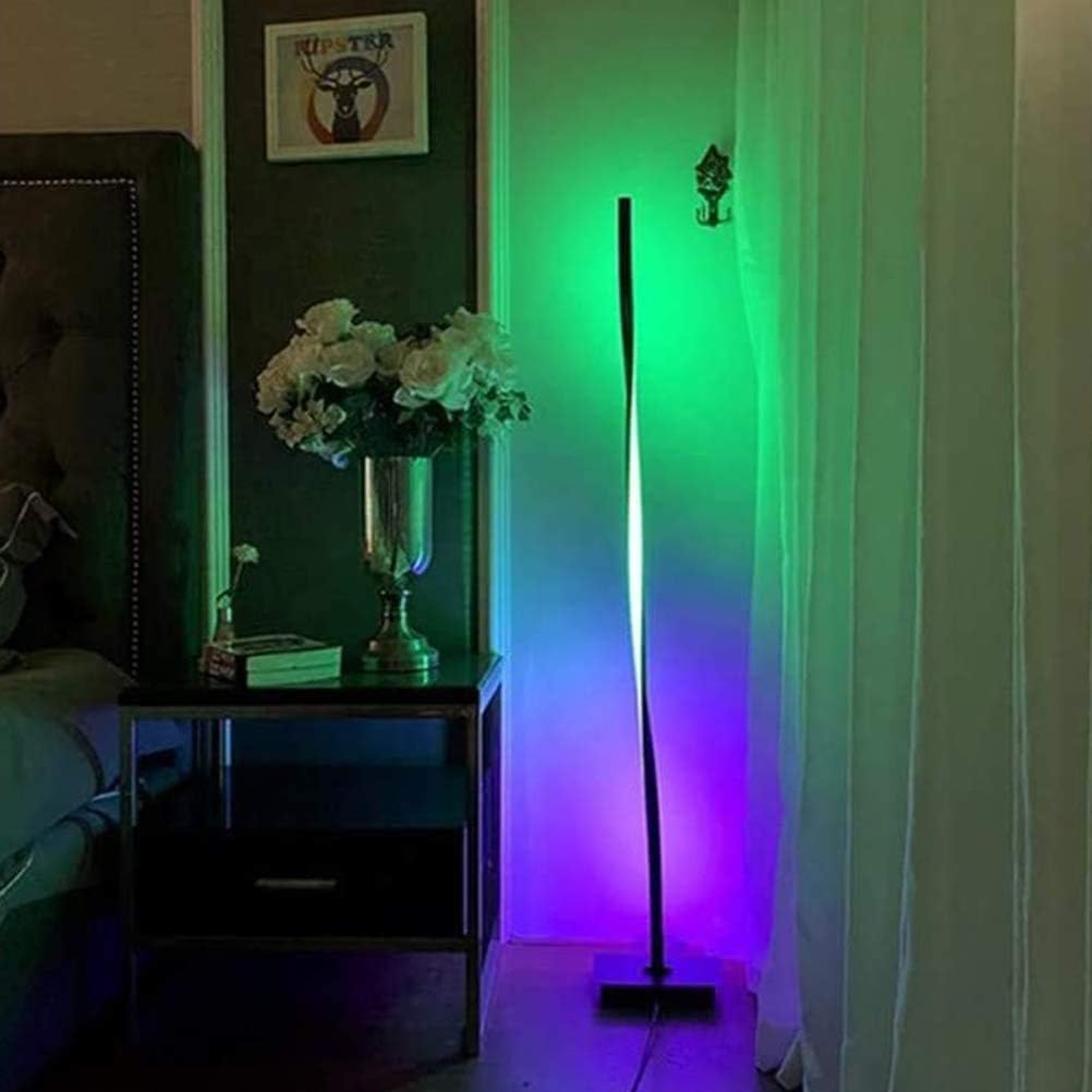 RGB Floor Lamp, Minimalist Floor Lamp, Aluminum Alloy Spiral Standing Lamp with Remote Control, Color Changing Light for Living Room Decor, Bar Atmosphere Lamp for Party (RGB)