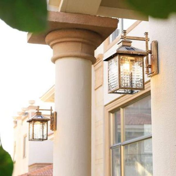 Solar outdoor waterproof wall light, Lighting Fixture, Modern Chinese Style, Doorway Balcony Villa Garden Outdoor Light Landscape Street Light