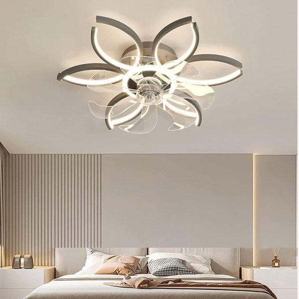 Ceiling Fan with Light and Remote Control??Silent Ceiling Light with Reversible Dc Fan for Bedroom Living Room??Led Dimmable Chandelier Ceiling Fan [Energy Efficiency Class A ++]