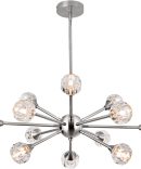 Modern Crystal Chandelier Light, Sputnik Style Chandeliers Brushed Nickel Pendant Light Branches 12-Lights Crystal Ceiling Light Fixtures for Dining Room Bedroom Living Room G9 Bulbs