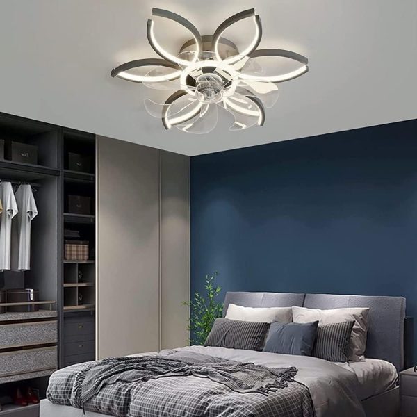Ceiling Fan with Light and Remote Control??Silent Ceiling Light with Reversible Dc Fan for Bedroom Living Room??Led Dimmable Chandelier Ceiling Fan [Energy Efficiency Class A ++]