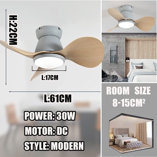 Ceiling Fan with Light and Remote Control??6 Speed Ceiling Lamp with Fan for Bedroom Living Room??LED 3 Colors Dimmable Chandelier with Reversible DC Fan [Energy Efficiency Class A ++]