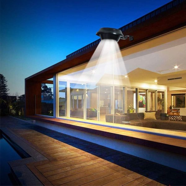 Solar Gutter Light Outdoor Waterproof Led Wide Angle Lighting Safety Light, Terrace, Fence, Ditch, Door and Wall Black 2 Pack