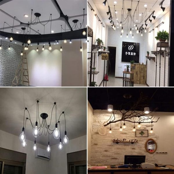 Spider Lights Chandelier 14 Arms DIY Multiple Pendant Ceiling lamp Lighting kit fixtures Industrial Vintage Style for Kitchen Farmhouse Living Room(Each with 2.2m/86in Long Cord)