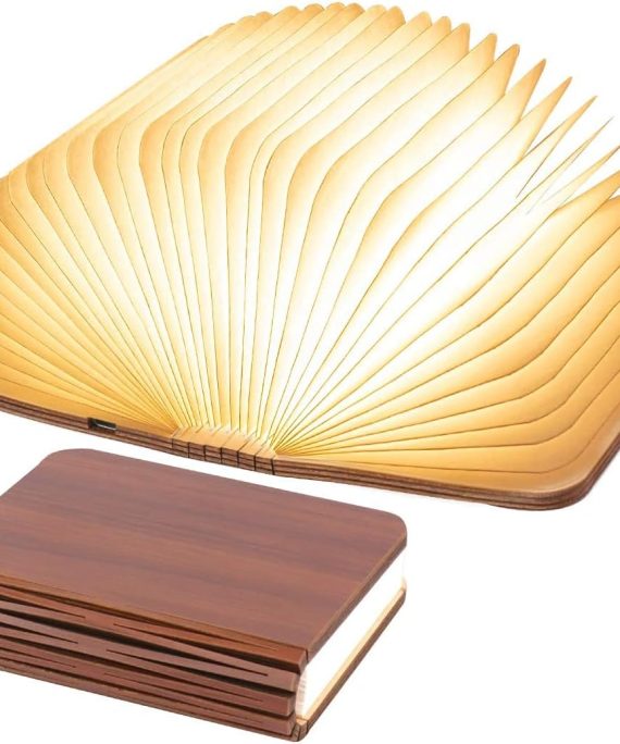Portable Wooden Desk Book Lamp 5 Colors Night Light Bluetooth Speaker USB Rechargeable Creative Gift (19 * 13 * 2.5, Black Walnut)