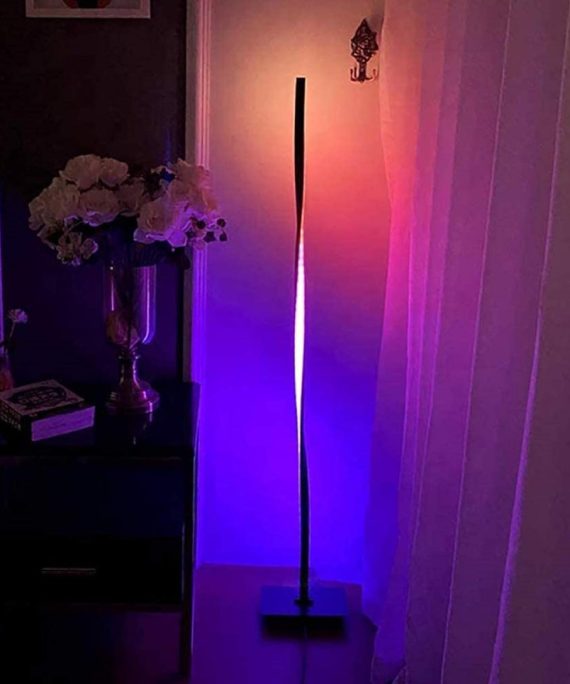 RGB Floor Lamp, Minimalist Floor Lamp, Aluminum Alloy Spiral Standing Lamp with Remote Control, Color Changing Light for Living Room Decor, Bar Atmosphere Lamp for Party (RGB)