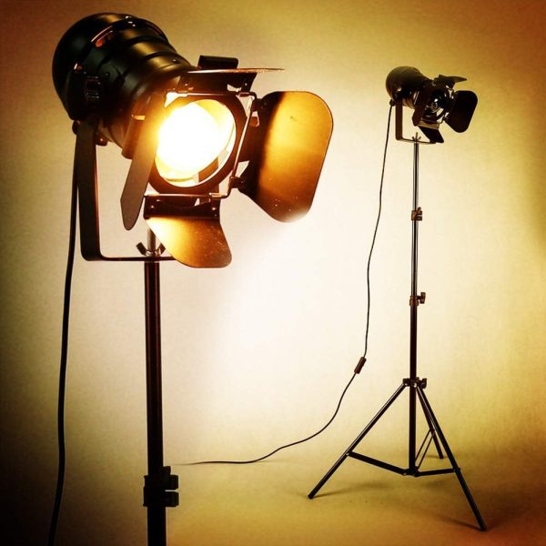 Industrial Black Tripod Floor Lamp Stand Lights, 5m Cable with Switch Standing Light Tripod Gooseneck for Living Room Bedroom Office Bar Lighting(Pack of 2)