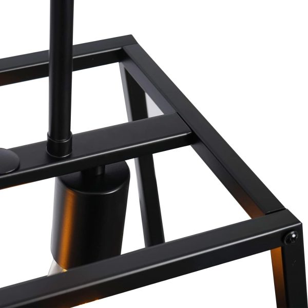 Black Farmhouse Dining Room Chandelier, Industrial Modern Island Lighting Fixture for Kitchen Island, Living Room, Bar (5-Light)