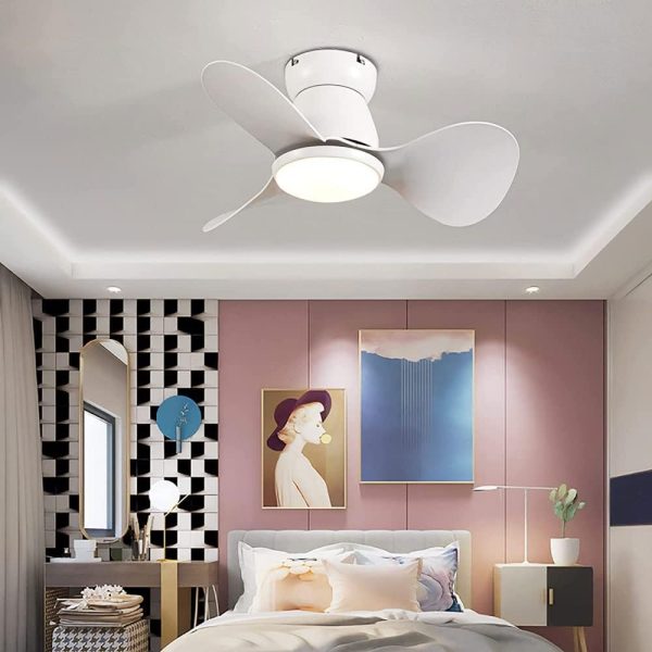 Ceiling Fan with Light and Remote Control??6 Speed Ceiling Lamp with Fan for Bedroom Living Room??LED 3 Colors Dimmable Chandelier with Reversible DC Fan [Energy Efficiency Class A ++]