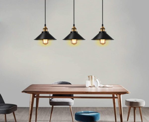 2-Lights Battery Operated Rustic Industrial Kitchen Island Pendant Light fixtures with Remote Control,Kitchen Island Chandelier with Rechargeable Bulbs.(with Bulbs+Remote Control+Charging Cable)