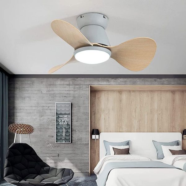 Ceiling Fan with Light and Remote Control??6 Speed Ceiling Lamp with Fan for Bedroom Living Room??LED 3 Colors Dimmable Chandelier with Reversible DC Fan [Energy Efficiency Class A ++]