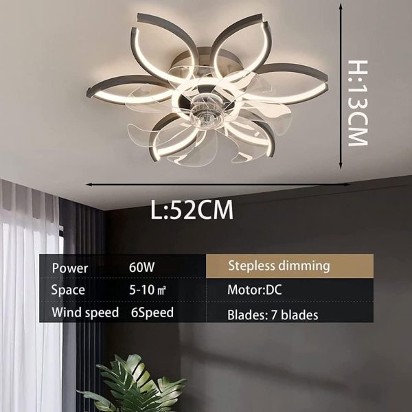 Ceiling Fan with Light and Remote Control??Silent Ceiling Light with Reversible Dc Fan for Bedroom Living Room??Led Dimmable Chandelier Ceiling Fan [Energy Efficiency Class A ++]