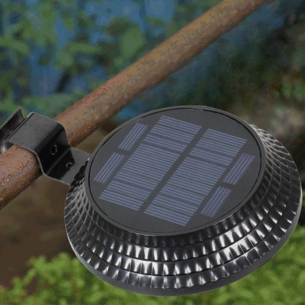 Solar Gutter Light Outdoor Waterproof Led Wide Angle Lighting Safety Light, Terrace, Fence, Ditch, Door and Wall Black 2 Pack