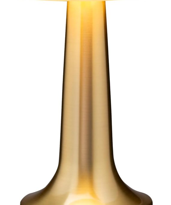 Portable LED Table Lamp with Touch Sensor, 3-Levels Brightness, Rechargeable Battery Up to 48 Hours Usage, Night Light for Kids Nursery, Nightstand Lamp, Bedside Lamp (Gold)